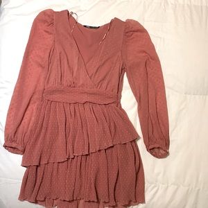 Pink Zara ruffle dress